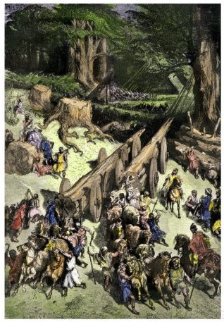 king-hiram-of-tyre-brings-men-to-help-the-israelites-cut-cedars-to-build-solomon-s-temple